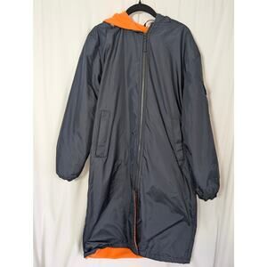 Adoretex Swim Parka Adult Small Blue Fleece Lined Long Full Zip Warm Coat